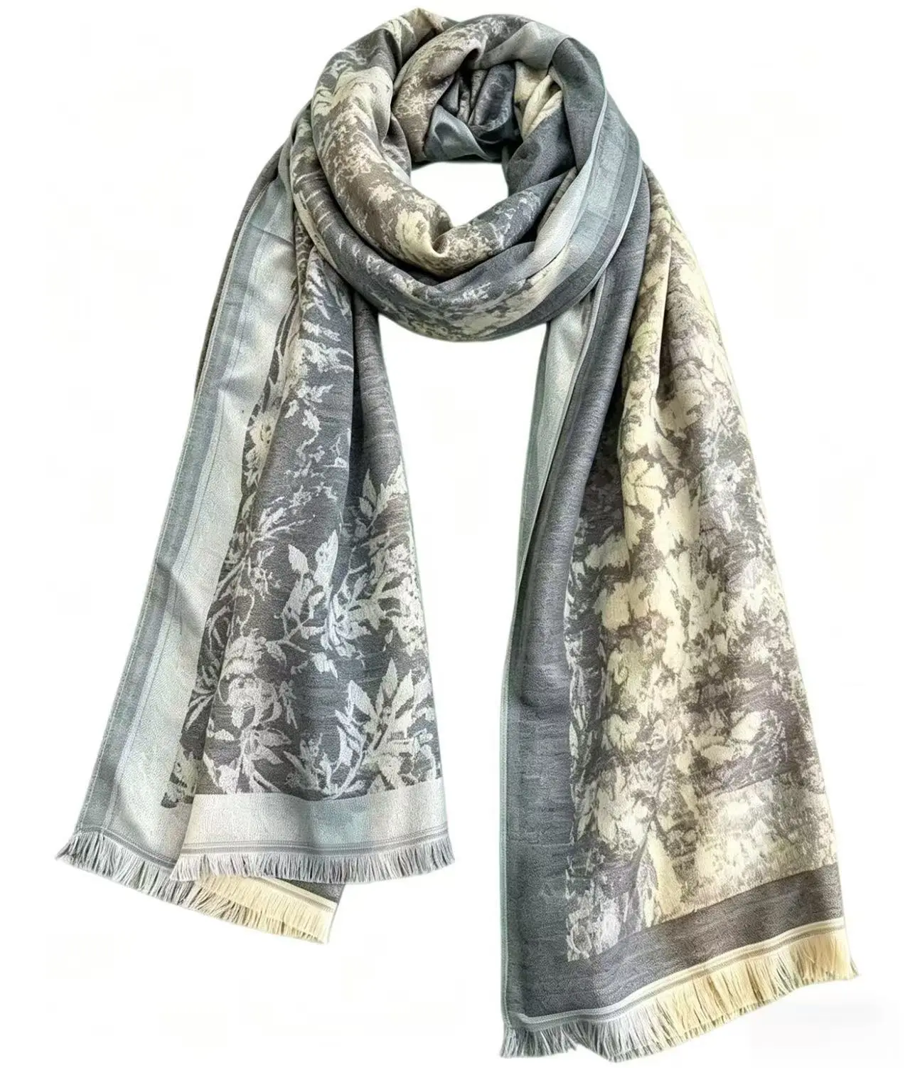 ins Female Retro Jacquard Pashmina Wrap with Soft Cashmere Feel, Lightweight 185g Scarf for Weddings & Casual Wear, 72 x 28 Inch, Women's Clothes, Birthday, Friends, Vintage, Viscose, All-Season, Scarf Style, Long Flights, All-Seasons