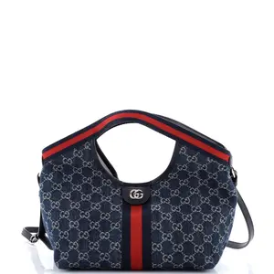Pre-owned GUCCI Denim Tote Bags REBAG Giglio Tote GG Small by Rebag