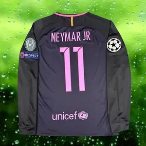 2016 2017 Away Retro No.11 Neymar Long Sleeve Soccer Jerseys ZJ2