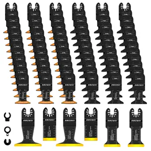 80/120-4PCS   SummerVibes Oscillating Tool Blades Metal Wood Cutting, Professional Curved Edge Oscillating Saw Blades with Titanium Multitool Blades, Compatible with Dewalt Milwaukee Ryobi Rockwell Fein Makita