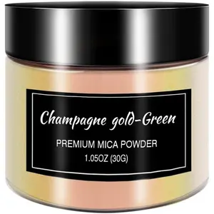 Chameleon Mica Powder Color Shift Pigment Powder for Epoxy Resin Painting Soap Making Bath Bombs Candle Making Slime(1oz/Bottle) (Champagne Gold)