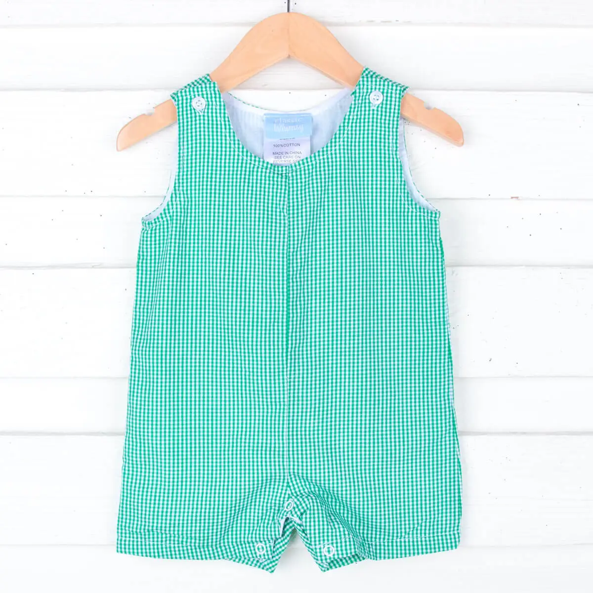 Green Gingham Jon Jon - Classic Little Boy's Outfit