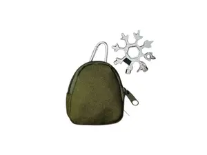 Duo Small Key Bag with Multifunctional Wrench Keychain Compact & Durable Key Organizer for Everyday Use Solid Design