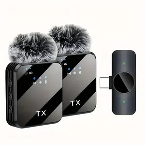 Wireless lavalier microphone high-end square,stereosound, intelligent noise reduction, suitableforsmartphone live broadcast or outdoor Vlog