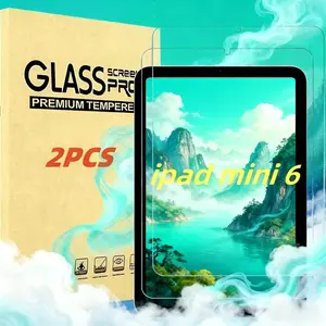 2-piece set suitable for iPad Mini 6&Mini 7 8.3-inch tempered glass screen protector - easy to install, bubble free, ultra-thin design, scratch resistant and wear-resistant, perfect fit | Smooth touch experience