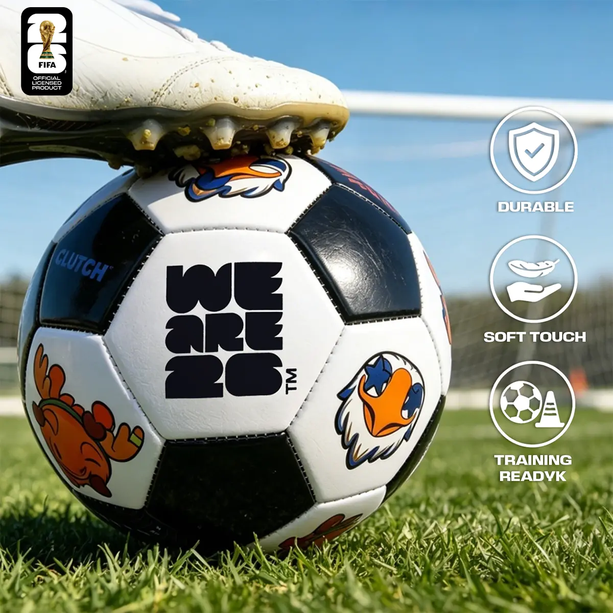 Official Licensed 2026 FIFA World Cup Size 5 Soccer Ball Synthetic Leather All Weather Match Football Durable Training Game Ball Fan Collectible Gift For Youth Adults