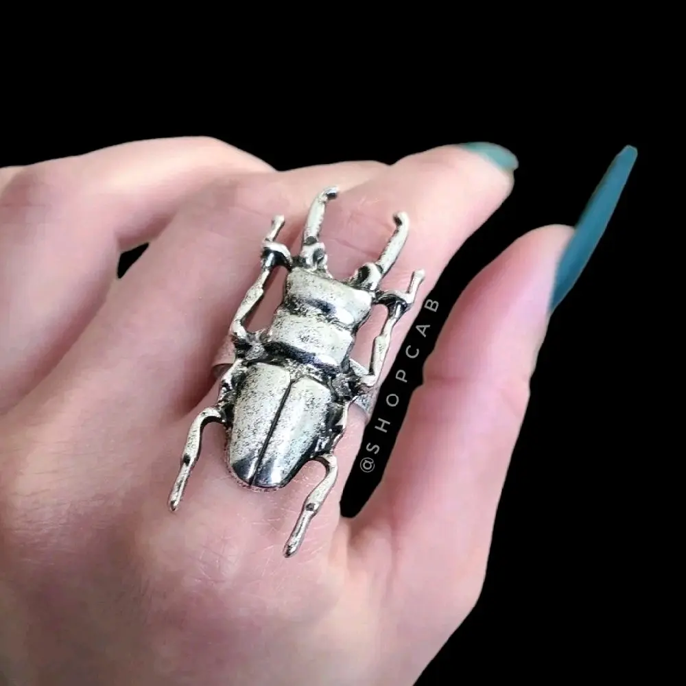 Silver Beetle Insect Ring (Adjustable Size) Silver Beetle Insect Ring (Adjustable Size)