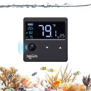Seaoura Aquarium Thermometer Digital with Motion Sensor for Glass Tank Aquariums Temperature Gauge with Alarm Fishtank Thermometer Calibrated LCD Display Accurate to ±1℉ Suitable for Aquatic Betta Smart Automatic