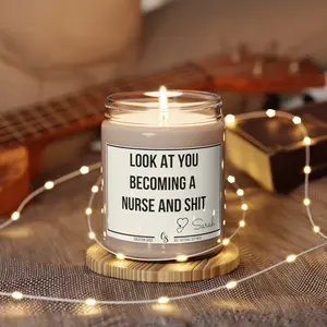 [Sale Up To 35%] Personalized Nursing Graduation Candle, Look at You Becoming a Nurse Candle, New Nurse Gift, Nursing School Graduation Present