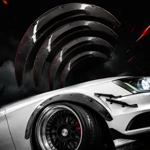Universal Car Wheel Arch Fender Flares Trim Kit, 4PCS Wide Body Wheel Eyebrow Protector, Matte Black ABS Fender Extension for Cars SUVs Trucks Widebody Kit, Fender Flares#FenderFlares #WideBody #CarModification #JDMStyle Truck Accessories