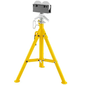VEVOR 0.5-12 inch Roller Pipe Stand Adjustable Height 32\"-55\" Pipe 2500Lb Capacity Jack Stands Folding Portable High Folding Pipe Stand with Roller Head Fold A Trailer Jacks