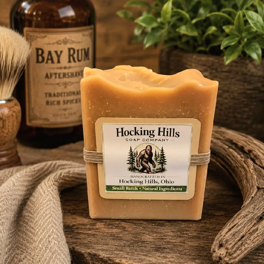 Bay Rum Goat Milk Soap, Fragranced Body Care Bar with Organic Coconut, Sunflower, Tallow, Olive Oil, Avocado Butter, Mango Butter for Bath & Shower