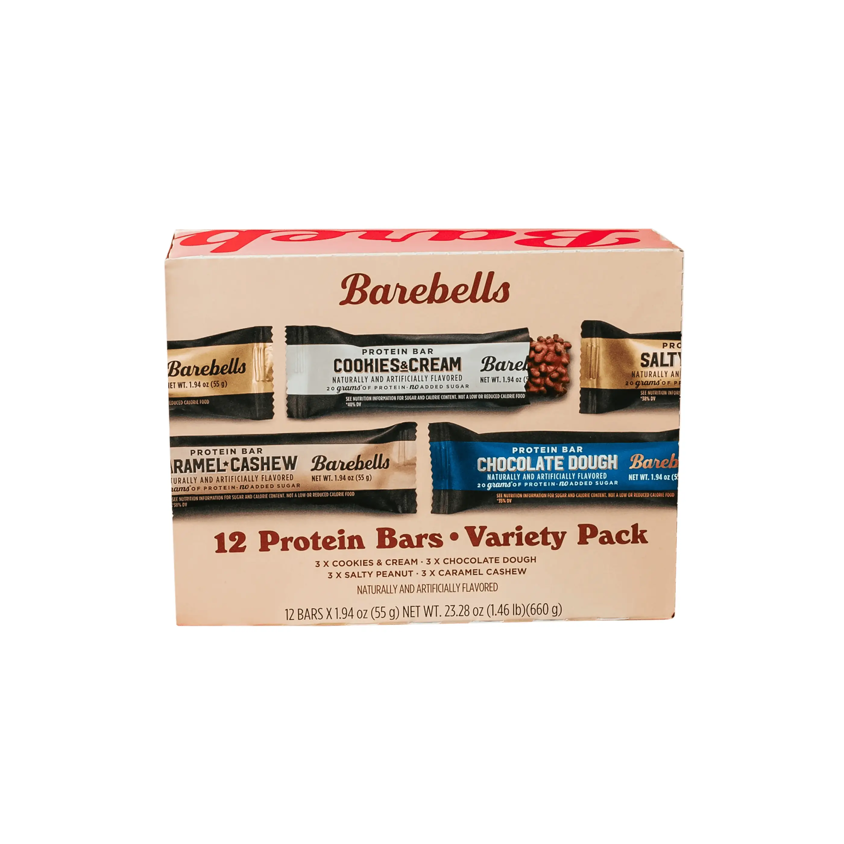 Barebells Protein Bars Variety Pack - 12 Count, 1.9oz Bars - Protein Snacks with 20g of High Protein - Chocolate Protein Bar with 1g of Total Sugars -