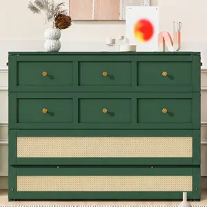 ARCH Full Size Murphy Bed with Large Drawers, Green MDF+LVL Plywood Wall Bed Folding Bed Frame with Storage Drawers for Small Space, Guest Room, Home Office, 350 lbs Capacity, Multiple Color Options, Full Size Options, MDF/MDF+LVL/Plywood Material