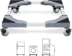 YUNEIYI Appliance Dolly Cart with 4 Locking Twin Wheels Mini Fridge Stand Adjustable Furniture Mover Mobile Roller Base for Washing Machine, Dryer, Refrigerator, Laundry Pedestal
