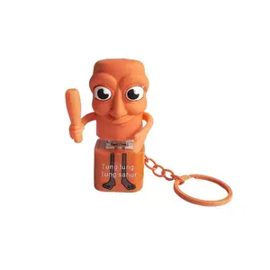 Funny Italian Brainrot Tung Tung Sahur Portable Realistic Sound Sensory Fidget Keychain, Viral Press-Button Stress Relief Fidget Toy Gift for Adults and Kids