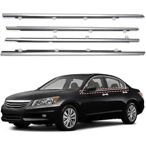 Window Molding Trim for Honda Accord 2008-2012,4-Door Sedan,Chrome Outside Door Weatherstrip Window Seal Belt,Replace # 72410-TA0-A01 72450-TA0-A01 72910-TA0-A01 72950-TA0-A01