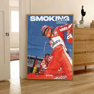 1pc Vintage F1 Racing Driver Canvas Wall Art Poster, Iconic Motorsport Scene Print With Waterproof Ink,  Unframed Classic Racing Car Artwork For Living Room Decor, Bedroom Wall Decor, Office Room Decoration, Home Decor Posters, Unique Gift For F1 Fans