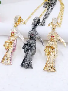 1pc Santa Muerte Necklace  Chain Santisma Muerte Pendant/Charm St. Jude Men's Women's Necklace Religious Jewelry