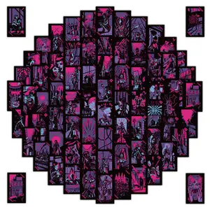 72Pcs Gothic Dark Tarot Deck Witch Divination Cards