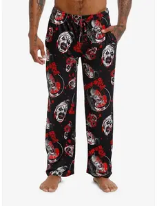 Terrifier 2 Art the Clown Pajama Pants – Horror Movie Lounge Sleepwear for Fans, Super Comfortable Loose Fit Four Seasons Casual Sleep Bottoms, Ultimate Horror Fan Gear