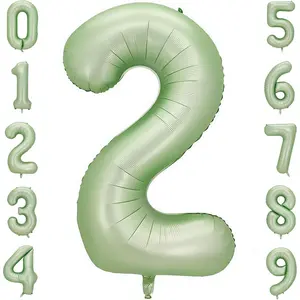 Sage Green 2 Number Balloon,Olive Green 2 Balloons 40 Inch Large Helium Foil Mylar Birthday Balloons for Boy Girl Baby Shower Birthday Jungle Party Decorations