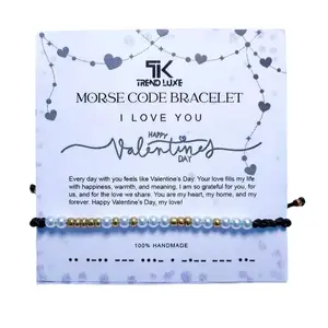 Trend Luxe Morse I Love You Code Bracelet - Elegant Unisex Gift with Hidden Valentine's Love Message, Card & Gift Box gold plated