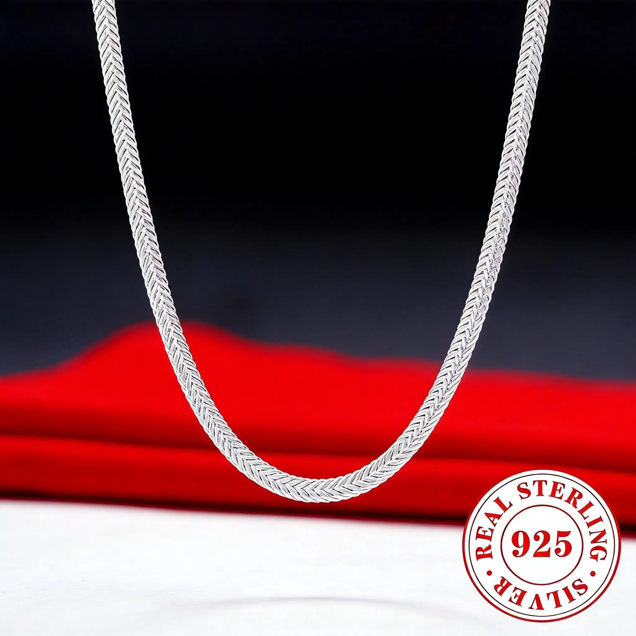 925 Silver Plated Flat Snake Bone Necklace for Men & Women – 6mm Width, 20-24inches Length, Lobster Clasp | Tarnish-Proof Jewelry, Perfect Unisex Family Gift, Men's Daily Wear