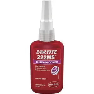 Loctite 50 mL Bottle, Purple, Low Strength Liquid Threadlocker Series 222, 24 hr Full Cure Time, Hand Tool Removal 231127