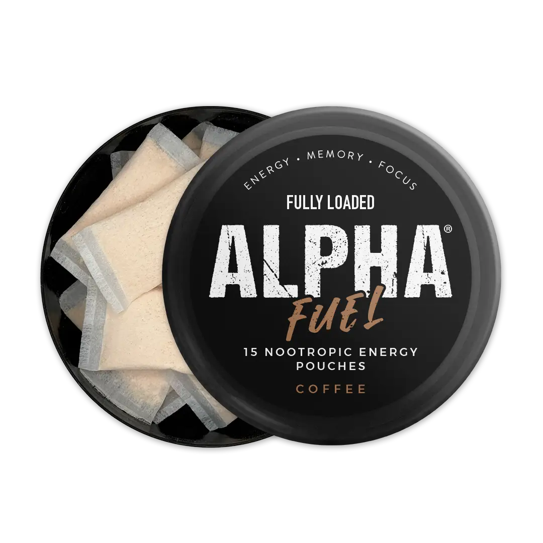 ALPHA Fuel Nootropic COFFEE Energy Pouches by Fully Loaded - Energy, Focus, Memory - Sugar Free Sport Beverage Flavor Vanilla