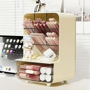 Creative Incline Pen Holder Makeup Organizer Bucket, Large Capacity Office Desktop Storage Rack, Lightweight for Cosmetics, Stationery, Brushes