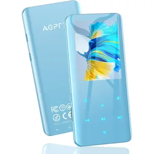 64GB MP3 Player with  5.3, A19PL 2.4" Curved Screen Portable  Player with Speaker Lossless Sound with FM Radio, Voice Recorder, Supports up to 128GB, Blue