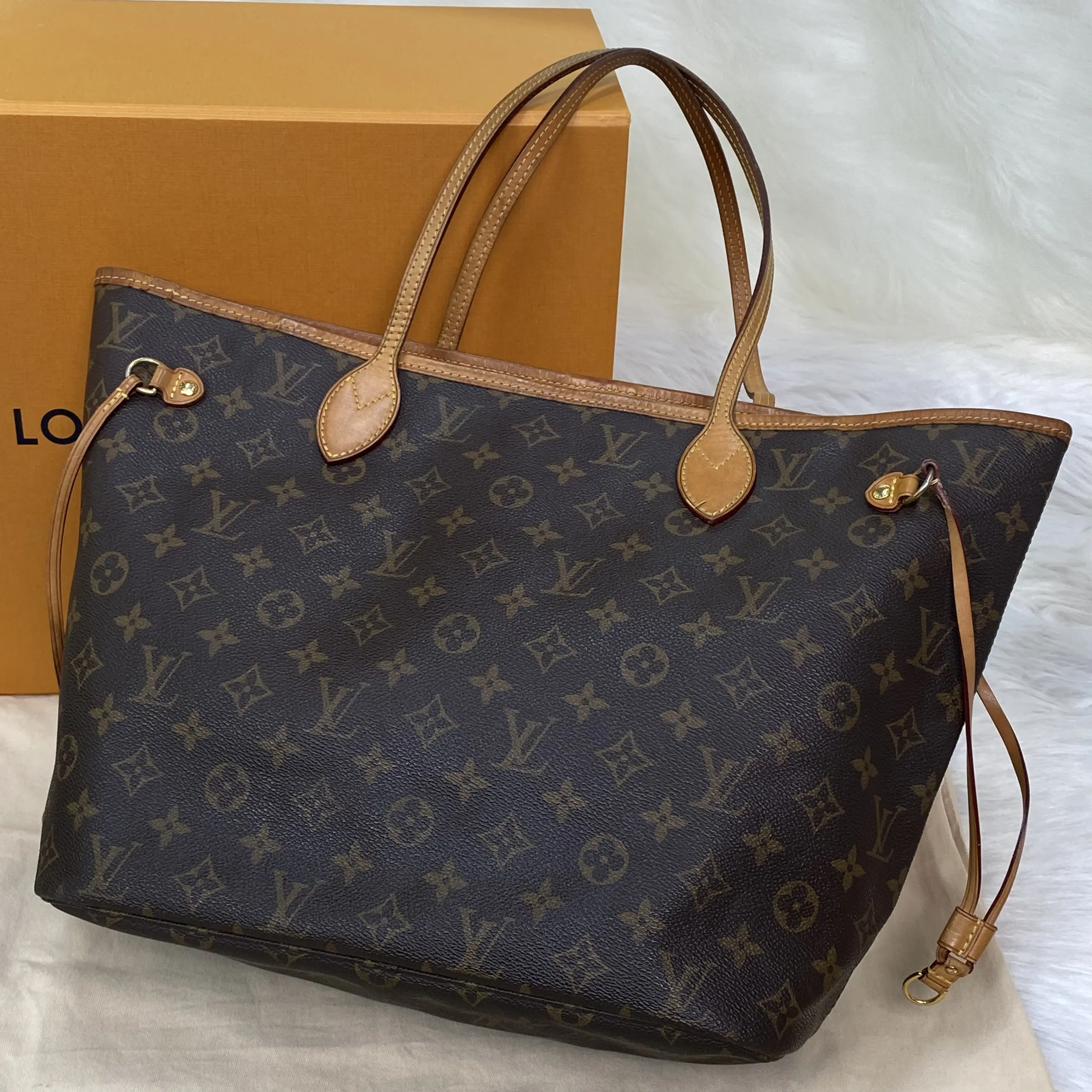Pre-owned Louis Vuitton leather Tote Bags Monogram Neverfull MM