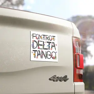 Foxtrot Delta Tango Car Magnet, Anti Trummm Subtle Flower Car Decor, Resist And Persist Republican Car Accessories