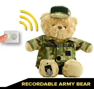 ZZZ Bears Recordable Army Teddy Bear with Tactical Backpack for Military Families