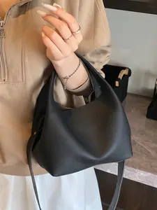 Ladies' Handbag, Fashionable Simple Casual Retro Design, Versatile Solid Color Pebbled Bag for Daily Commuting Shopping Dating Gift Giving