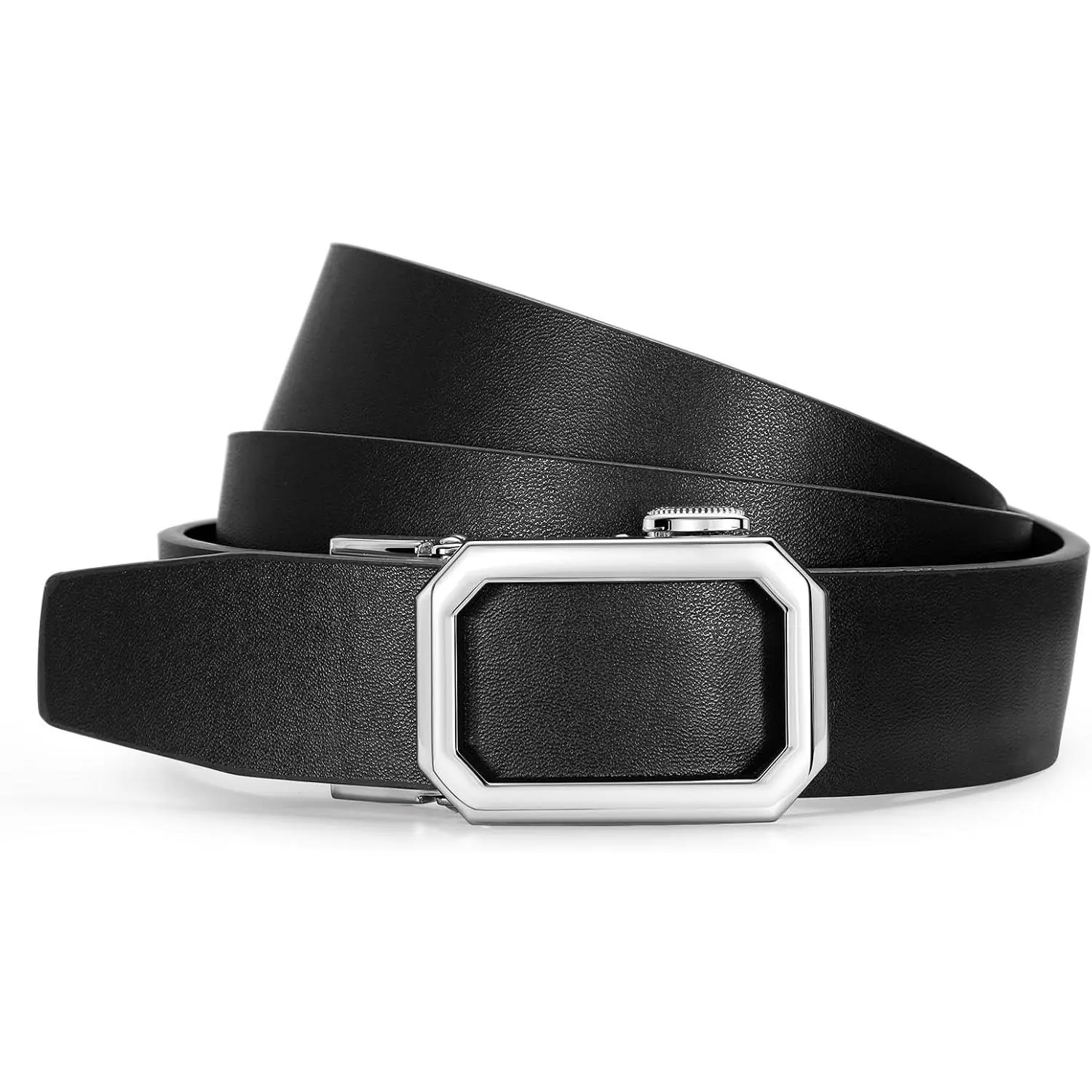 Women's Leather Ratchet Belt with Automatic Sliding Buckle - Adjustable Jeans Belt for Ladies, 1.2" Width(Gift)