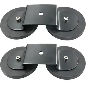 2PCS Magnetic Base Light Bar Mounts Universal Fit Strong Sucker Holder W/Rubber Boot for LED Pod Work Lights Auxiliary Driving Lamp on Roof Hood of Off Road Truck SUV Tractor Golf Cart Boats