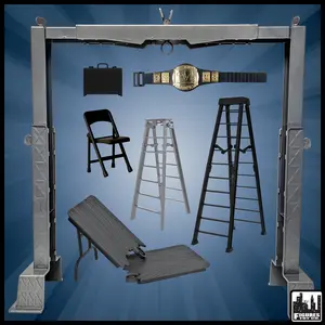 Deluxe Grab The Gear Adjustable Playset with Accessories for WWE & AEW Wrestling Action Figures