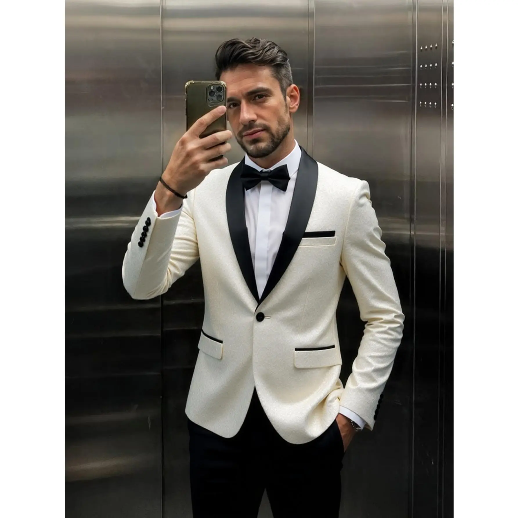 Men’s Floral Tuxedo Suit Set | Shawl Lapel Slim Fit Blazer & Pants for Wedding, Prom, Party