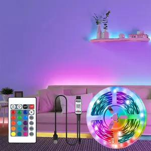 5v RGB LED Strip Light with USB Interface, Color Changing Function, APP & Remote Control, Ideal for TV Backlight, Desk Lighting, Home Decor