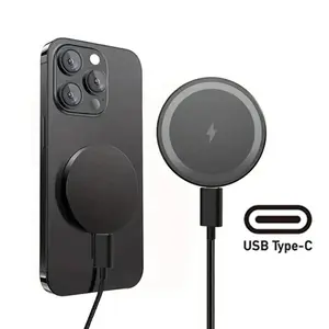 Portable Type C Magnetic Wireless Charger Pad  For Magsafe iPhone 17 16 15 14 13 12 Pro Max Magnet Fast Charging Phone Stand