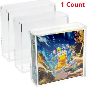1pc Transparent Acrylic Magnetic Storage Display Box for PTCG PKMN Japenese Booster Box- Protective Collector's Box with Magnetic Lid Stackable Design Suitable, Collector's Cards Pack Box, Sports Ballerina Cards Box, Card Hobby Box