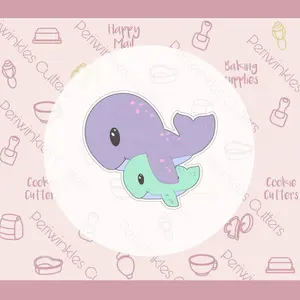 Whale Mom and Baby Cookie Cutter