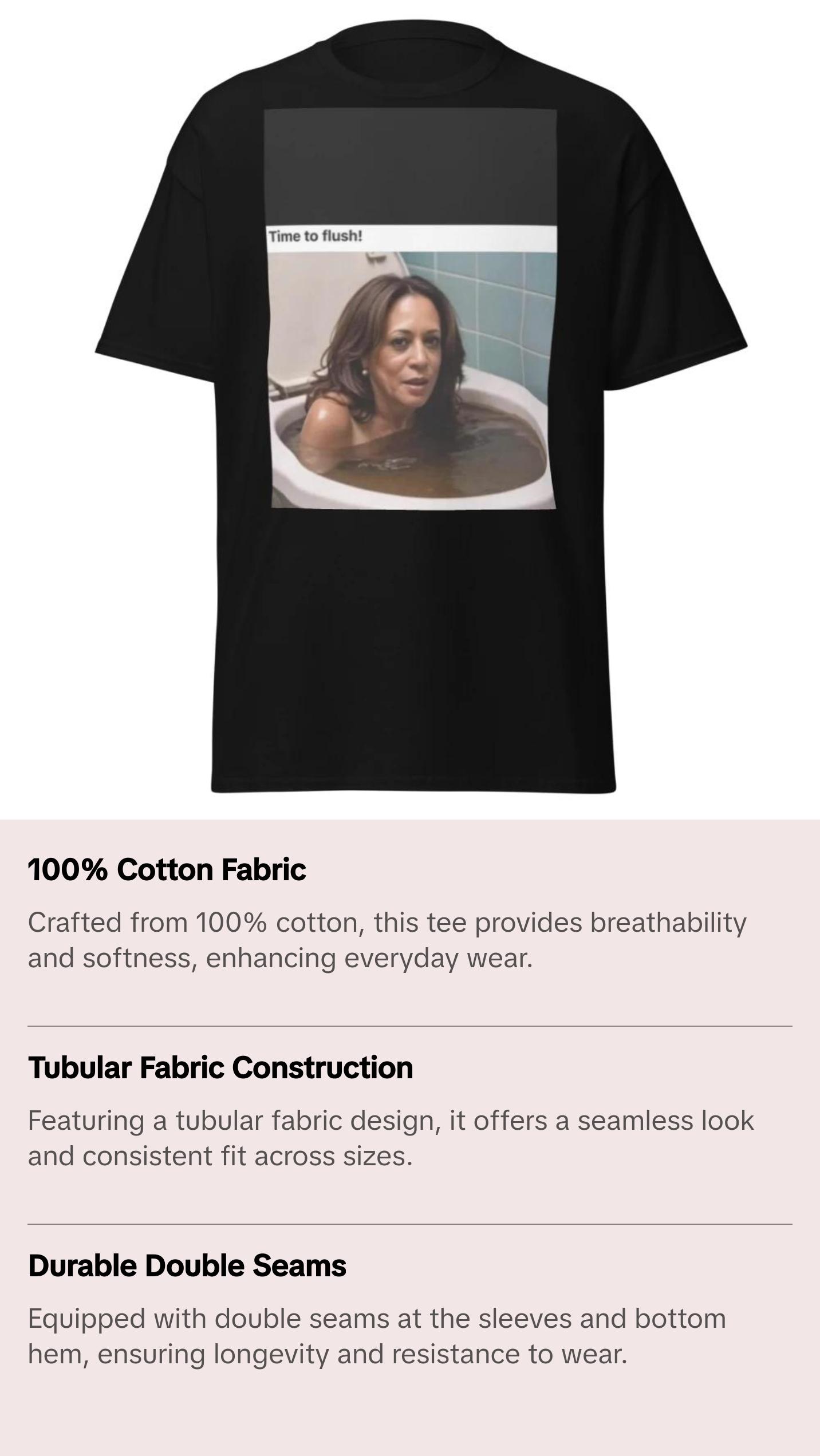 Official Kamala Harris (Time to Flush)Unisex Classic Tee Cotton