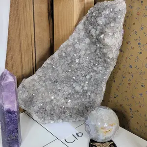 B169 Large Sun Bleached Amethyst with Goethite inclusions Crystal Geode ClusterHome Ornament