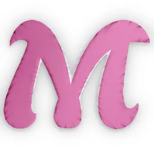 Letter M Custom Shaped Pillow | Monogram Alphabet Cushion