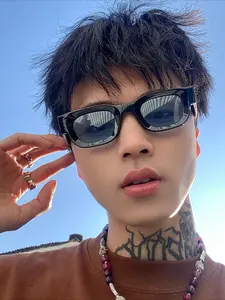 Retro concave sunglasses European and American candy-colored sunglasses men's and women's small frame hip-hop new sunglasses