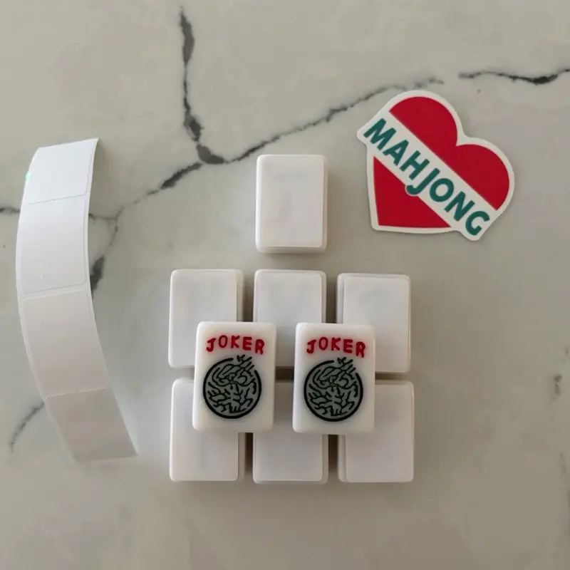 9 Hobby Lobby White Mahjong Tiles 7 Stickered/Blanks, 2 Real Jokers + 4 Stickers