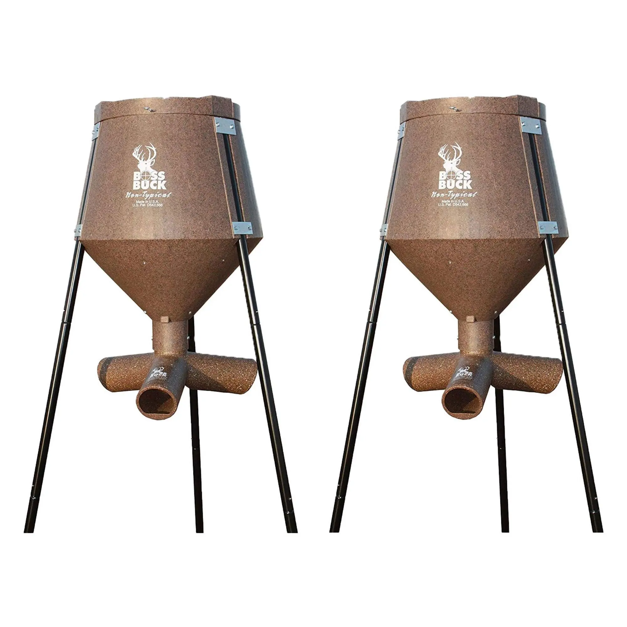 Boss Buck 200 Pound Gravity Fed Tripod Corn and Protein Pellet Feeder (2 Pack) Boss Buck 200 Pound Gravity Fed Tripod Corn and Protein Pellet Feeder (2 Pack)